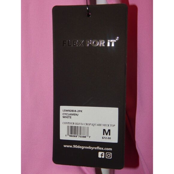 90 Degree by Reflex M/10MS Active Top Pair Contour Olivia Crop Square Neck 72.00 - Picture 6 of 10